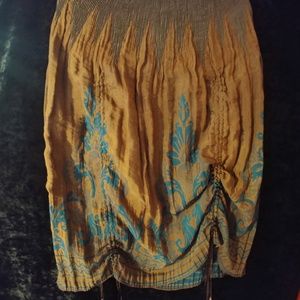 Beautiful bronze and teal skirt dress